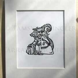 Dr Theobald the Rat Plague Doctor - Limited Edition Linoprint