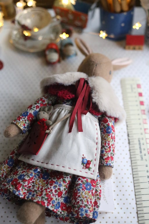 Heirloom Liberty Bunny - Emma & Georgina Red