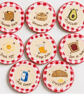The Cosy Breakfast Club - Original Hand-Painted Wooden Coaster Set