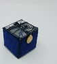 Harris Tweed fabric box with textile art lid - Image 1