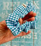 Blue and white check gingham scrunchie - Image 5