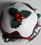 Handmade Polymer Clay Christmas Pudding Fairy House Ornament With Lights - Image 6