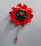 Large RED POPPY PIN Red Flower Remembrance Lapel Brooch HANDMADE HAND PAINTED - Image 2