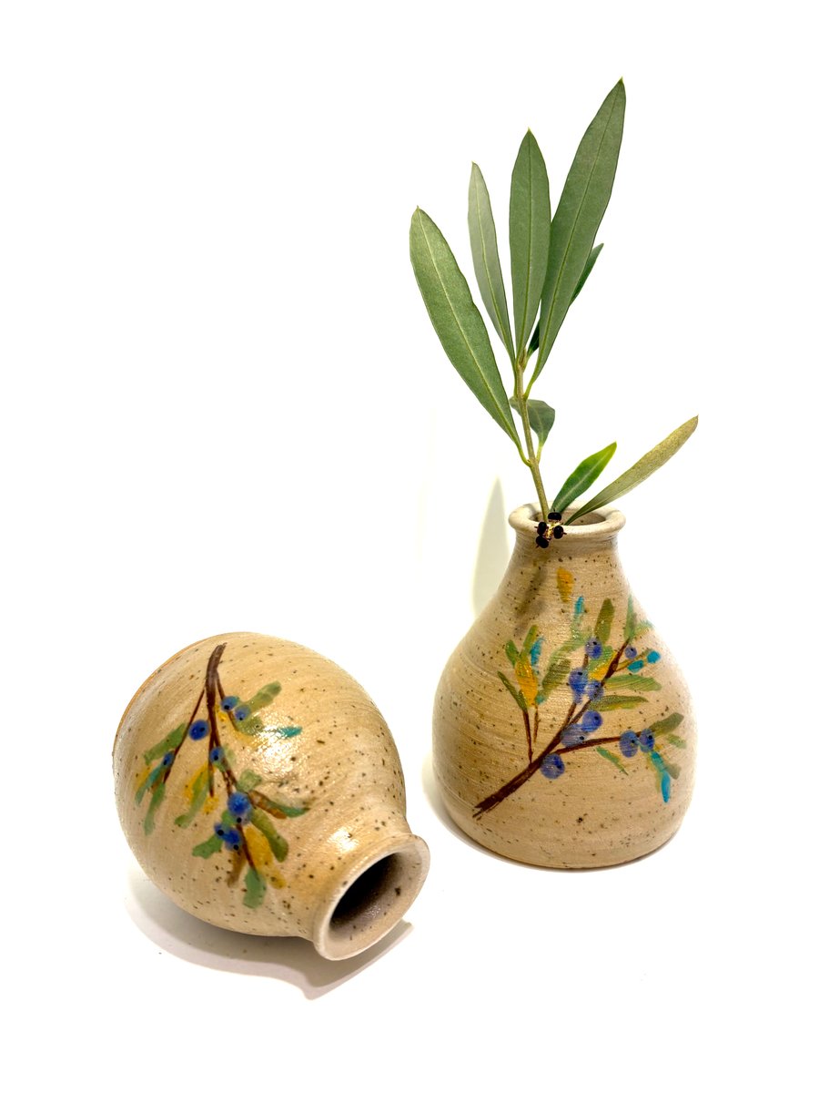 OLIVE CERAMIC VASES