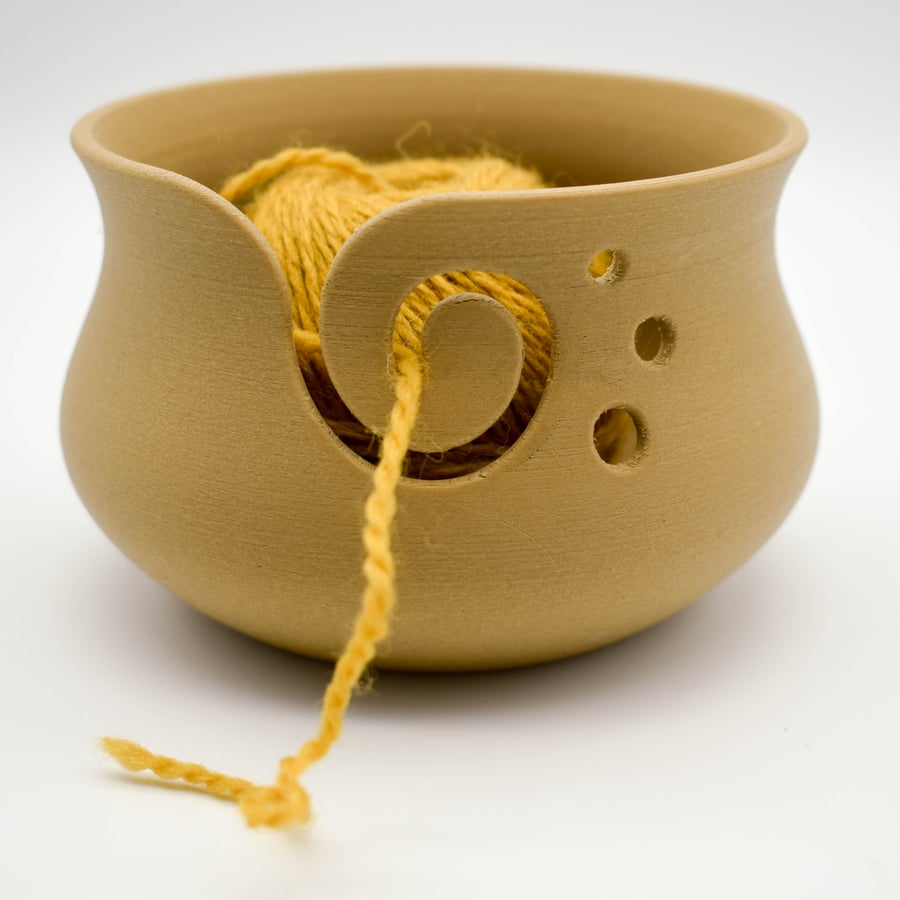 SOLD - 3D Printed wooden yarn bowl - small