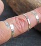 Set of three sterling silver rings with hammered texture - Image 3