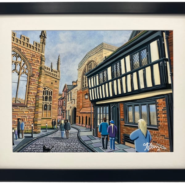 Coventry, St Mary's Guildhall. Cityscape Art Framed Art Print 14" x 11" Frame 