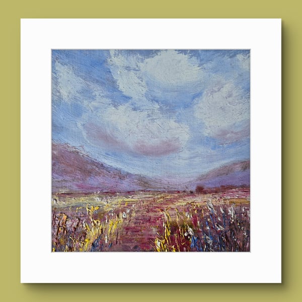 "Track to distant hills" is an original oil landscape 