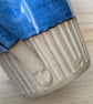 Large wavy blue carved jug (shoulder) - Image 4