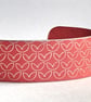 Leaf pattern aluminium cuff light pinky red - second