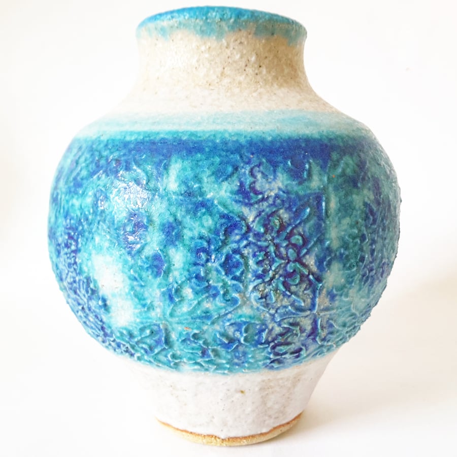 Ceramic Vase in Blue Glazes