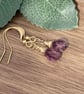 Deep purple faceted Czech crystal teardrop earrings