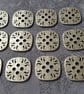 22.4mm 36L Square Antique Silver Buttons - Image 2