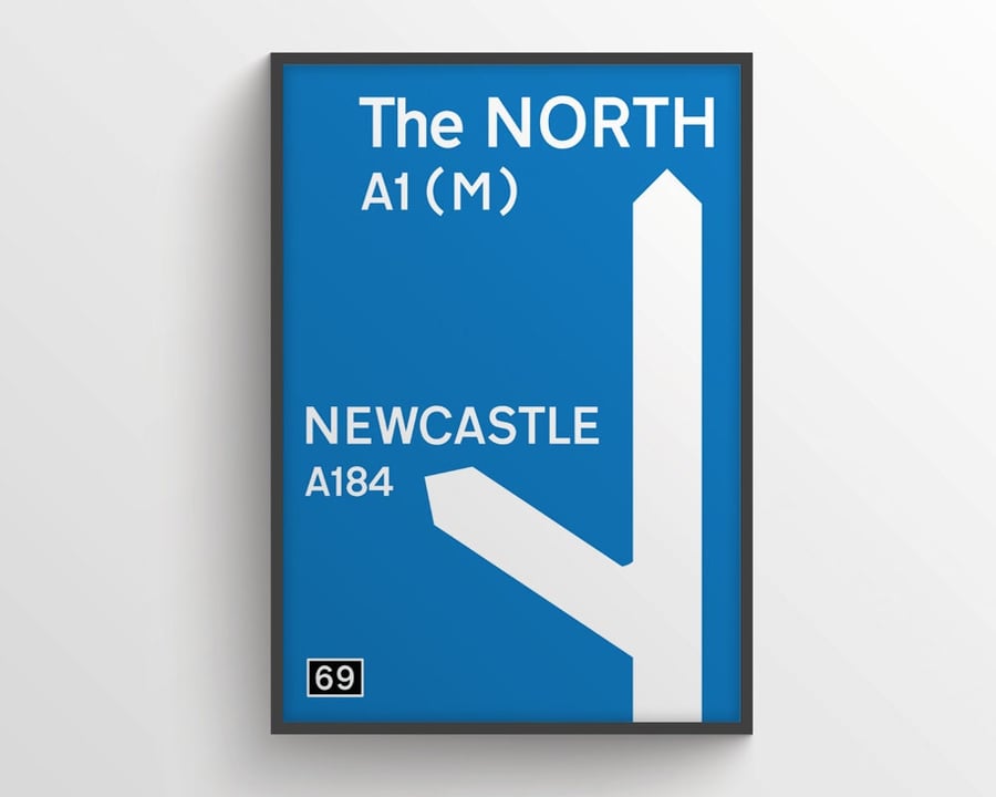 The North Road Sign - Geordie Print - Newcastle - Toon - Christmas Gift