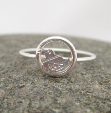 Little Bird Silver dainty ring Silver Ring Songbird Ring, Tweet!