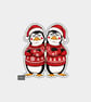 Funny Christmas Sticker Vinyl Xmas Decal For Adults - Grumpy Penguins