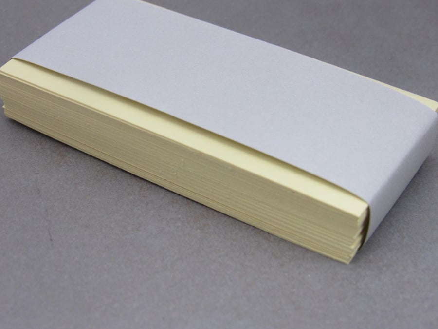 50 Small Pale Yellow Cards, Hang Tags