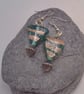 Chunky Green Triangular Bead Earrings For Pierced Ears, Gift for Her, Earrings - Image 10