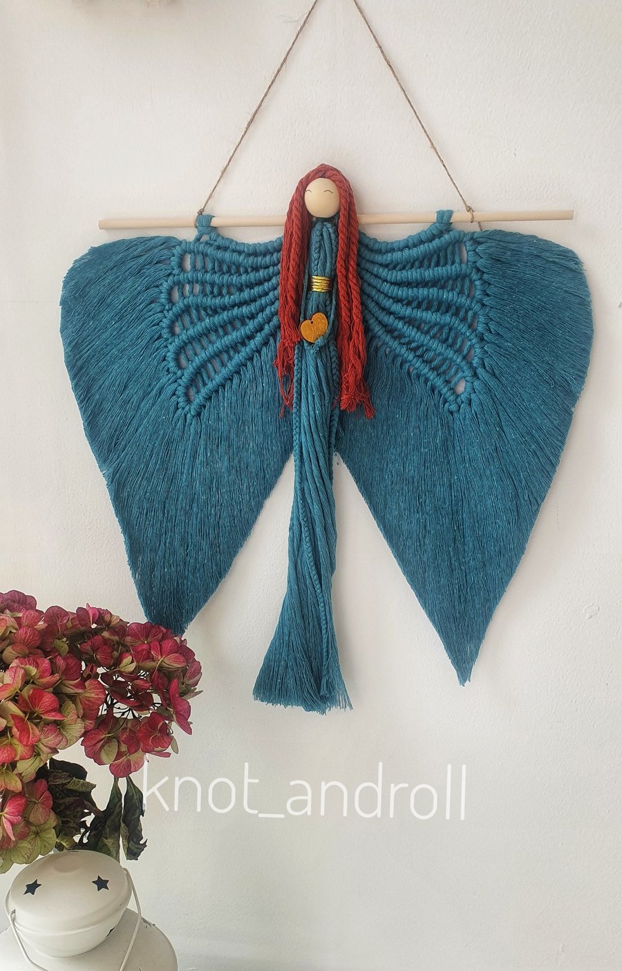 Macrame angel wall decoration Christmas gift 