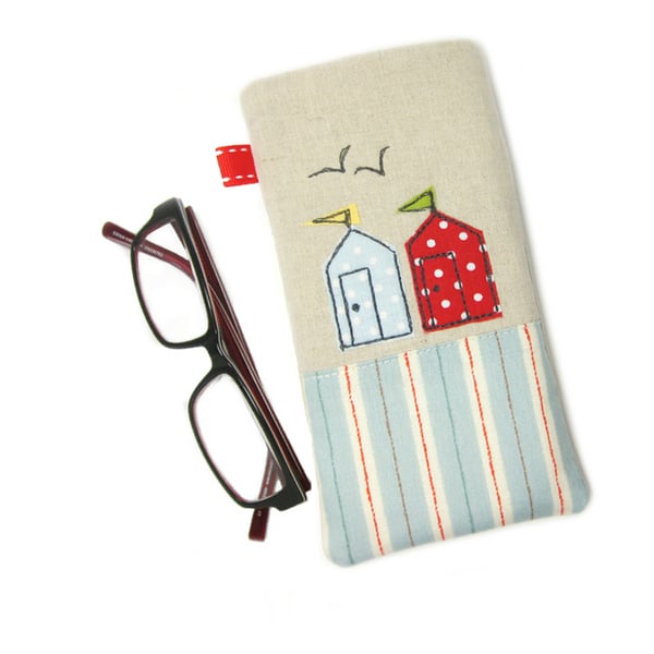 Glasses Case, Sunglasses Case, Spectacles Case, Beach Huts, Seaside
