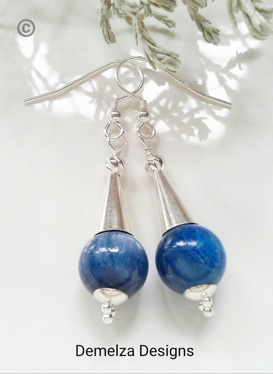 21.30cts Himalayon Kyanite Sterling Silver Earrings