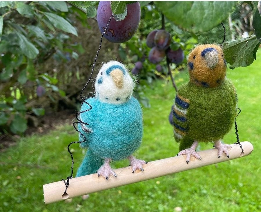 Felted budgies 
