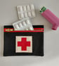 Pocket-size First Aid Purse with Appliquéd Red Cross. Upcycled fabrics. - Image 6