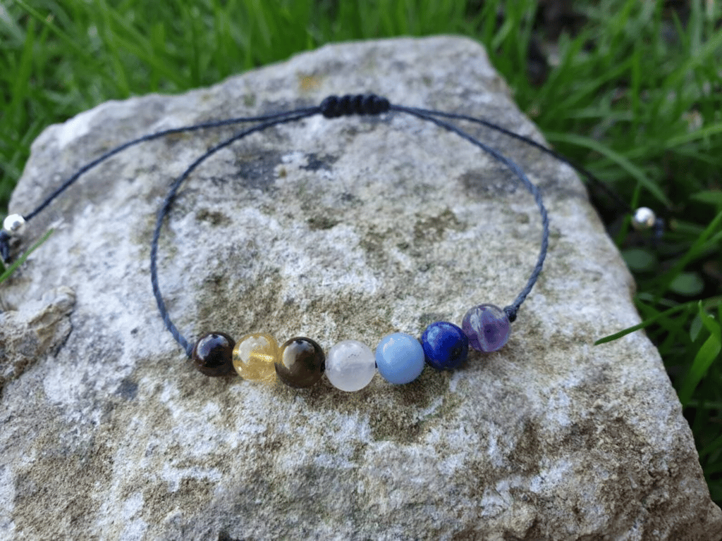 7 Chakra Bracelet - Rainbow Bracelet - Rose Quartz