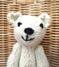 Handmade 8" White Teddy Bear knitted in 100% Wool - Image 5