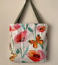 Oilcloth tote bag with zip Poppy Butterfly - Image 2