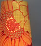 70s Orange Floral LARGO by Sidlaw Textiles VIntage Fabric Lampshade option  - Image 5