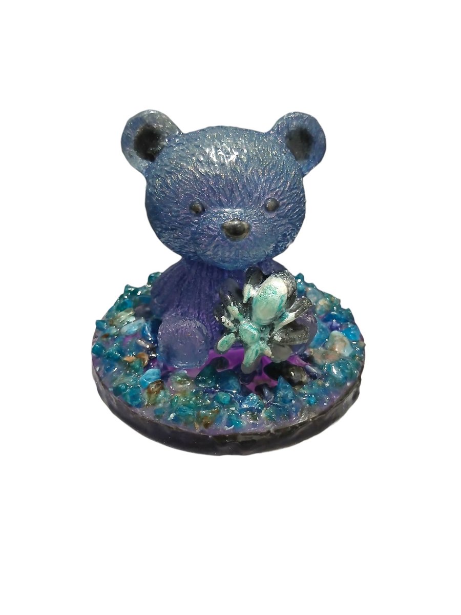 Celestial Bear Guardian — Lapis Lazuli & Blue Apatite 