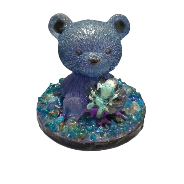 Celestial Bear Guardian — Lapis Lazuli & Blue Apatite 