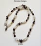 Natural Ruby Red Garnet, Moonstone, Peridot Sterling Silver Necklace - Image 6