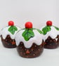 Hand-Painted Christmas Pudding Tea Light Holder - Ceramic Christmas Candle Holde