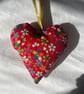 Red flower fabric hanging heart decoration - Image 3