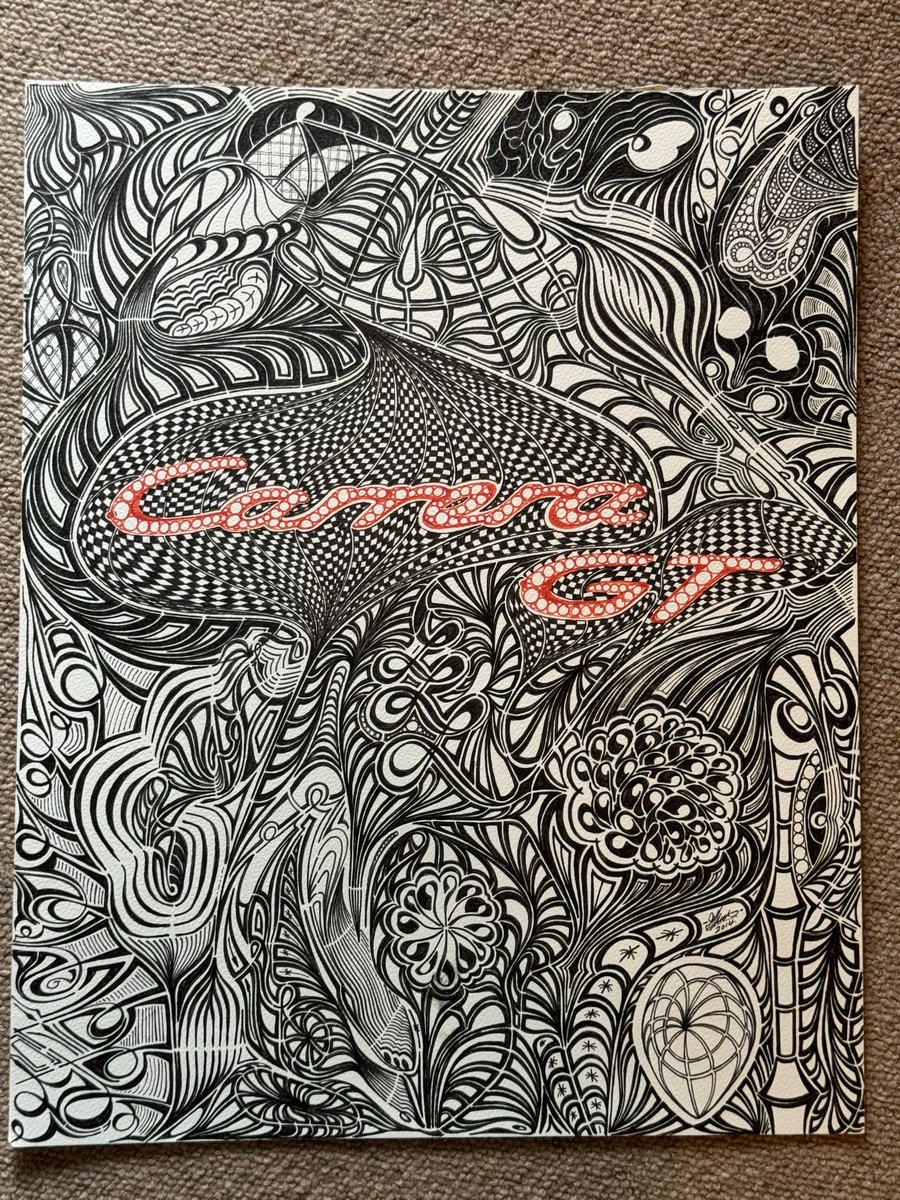 Porsche Carrera GT Doodle Art Work Doodle Hand Drawn Illusion Illustration
