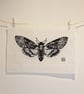 Death Moth in Black - Original Lino Print - Image 7