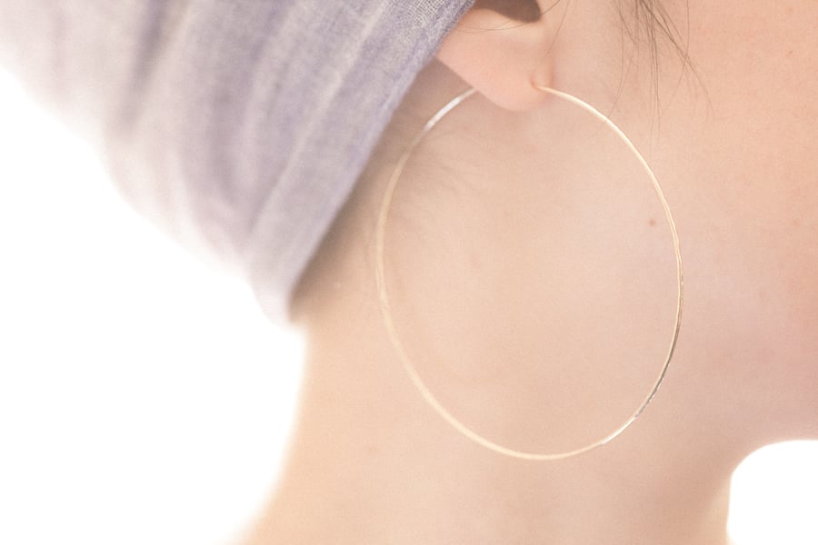 Handmade Gold Filled Extra Large Hoop Earrings 