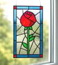 Stained Glass Rose Window Hanging
