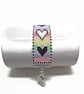 Miyuki Seed Bead Heart Bracelet Handmade with a Beading Loom with Rose Charm - Image 4