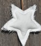 Starry night - Organic linen stars  with metal bells Christmas Tree decorations - Image 5