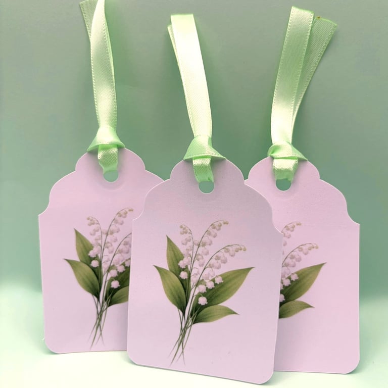 Lily of the Valley Gift Tags - Botanical Floral Gift Tags - Set of 3 