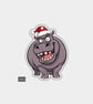 Unique Funny Christmas Gift Tags For Adults, 6pk - Cheeky Posing Hippo