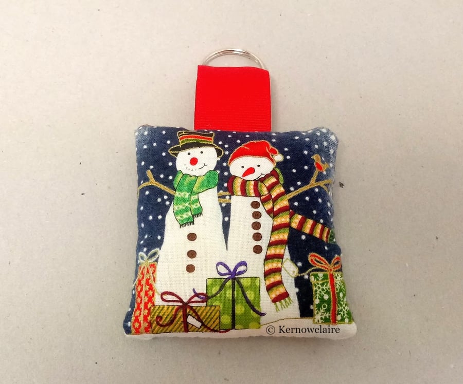 Christmas key ring with snowmen