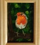 Little Robin Miniature Oil Painting - Image 3