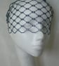 French Navy Vintage Waffle Weave 1940's - 1950's Style Soft Birdcage Veil - Image 6