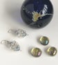 Sterling Silver Angelite Chainmaille Earrings - Image 3