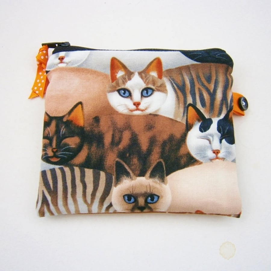 Coin Purse with Pretty Little Pussy Cats