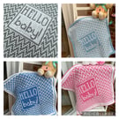 Hello Baby crochet blankets 
